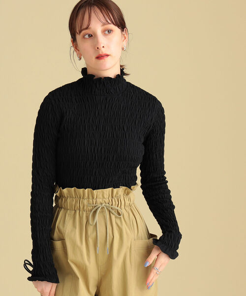 Ray BEAMS(レイビームス)の「Ray BEAMS / シャーリング ハイネック カットソー(Tシャツ/カットソー・レディース・ラベンダー/ホワイト系その他6/ブラック・ONE SIZE)」の10枚目の写真