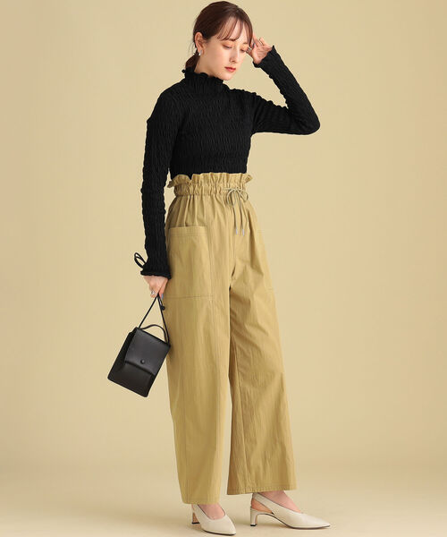 Ray BEAMS(レイビームス)の「Ray BEAMS / シャーリング ハイネック カットソー(Tシャツ/カットソー・レディース・ラベンダー/ホワイト系その他6/ブラック・ONE SIZE)」の13枚目の写真