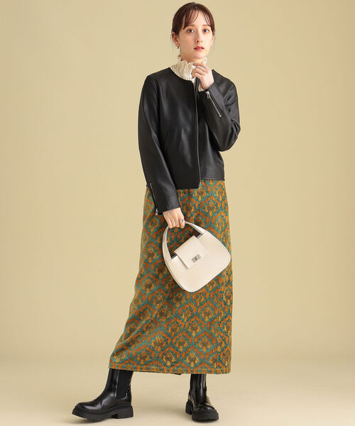 Ray BEAMS(レイビームス)の「Ray BEAMS / シャーリング ハイネック カットソー(Tシャツ/カットソー・レディース・ラベンダー/ホワイト系その他6/ブラック・ONE SIZE)」の14枚目の写真