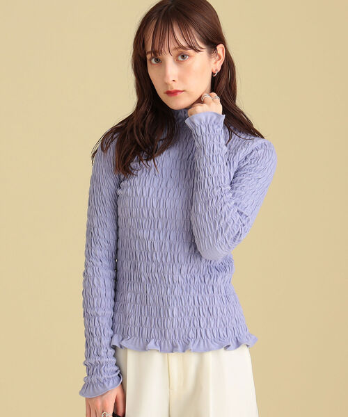 Ray BEAMS(レイビームス)の「Ray BEAMS / シャーリング ハイネック カットソー(Tシャツ/カットソー・レディース・ラベンダー/ホワイト系その他6/ブラック・ONE SIZE)」の15枚目の写真