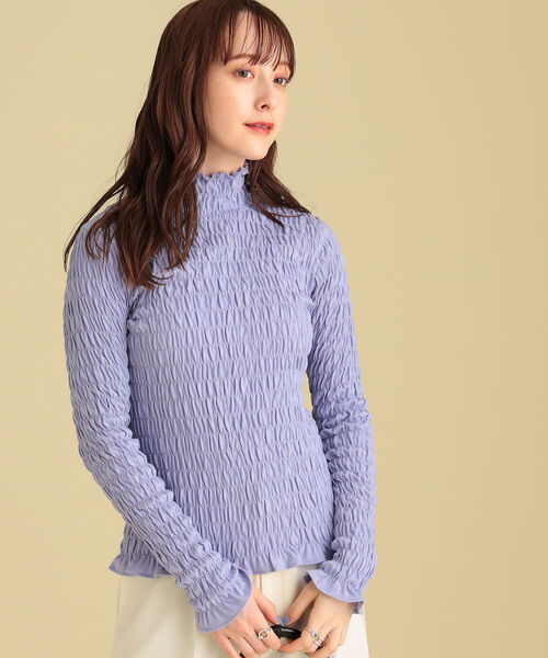 Ray BEAMS(レイビームス)の「Ray BEAMS / シャーリング ハイネック カットソー(Tシャツ/カットソー・レディース・ラベンダー/ホワイト系その他6/ブラック・ONE SIZE)」の16枚目の写真