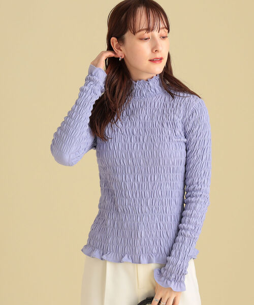 Ray BEAMS(レイビームス)の「Ray BEAMS / シャーリング ハイネック カットソー(Tシャツ/カットソー・レディース・ラベンダー/ホワイト系その他6/ブラック・ONE SIZE)」の17枚目の写真