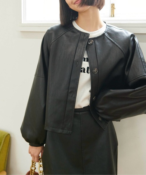 FREE'S MART（フリーズマート）の「◆合皮ミニスカート（スカート・レディース・ホワイト/ブラック・MEDIUM/SMALL）」の6枚目の写真