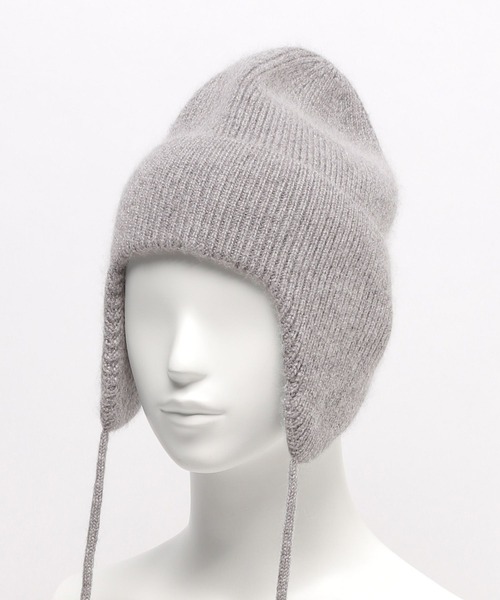 LOWRYS FARM（ローリーズファーム）の「ミミアテツキニットワッチ　342744（ニットキャップ/ビーニー・レディース・ブラック/グレー・FREE）」の4枚目の写真
