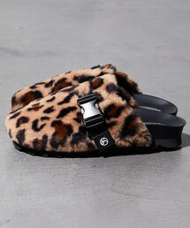 FREAK'S STORE | WEB限定 FREAK'S STORE OUTDOORS/フリークスアウトドアーズ バックルストラップ ファーサンダル/レオパード/クロッグ(サンダル)