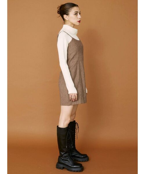 EVRIS（エヴリス）の「ツイードジャンスカ【セットアップ着用可能】（ワンピース・レディース・ブラック/パープル/ブラウン・FREE）」の9枚目の写真