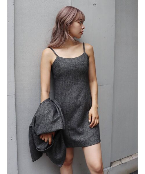 EVRIS（エヴリス）の「ツイードジャンスカ【セットアップ着用可能】（ワンピース・レディース・ブラック/パープル/ブラウン・FREE）」の11枚目の写真