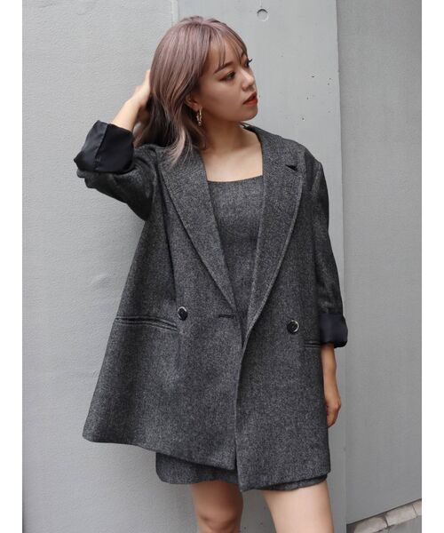 EVRIS（エヴリス）の「ツイードジャンスカ【セットアップ着用可能】（ワンピース・レディース・ブラック/パープル/ブラウン・FREE）」の13枚目の写真