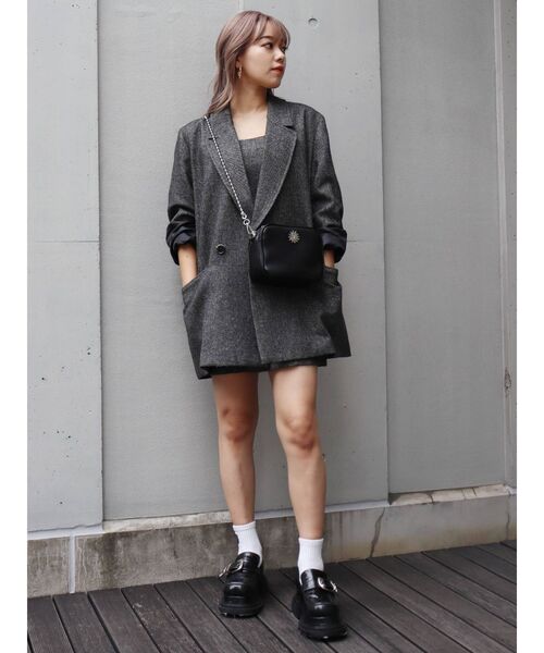 EVRIS（エヴリス）の「ツイードジャンスカ【セットアップ着用可能】（ワンピース・レディース・ブラック/パープル/ブラウン・FREE）」の10枚目の写真