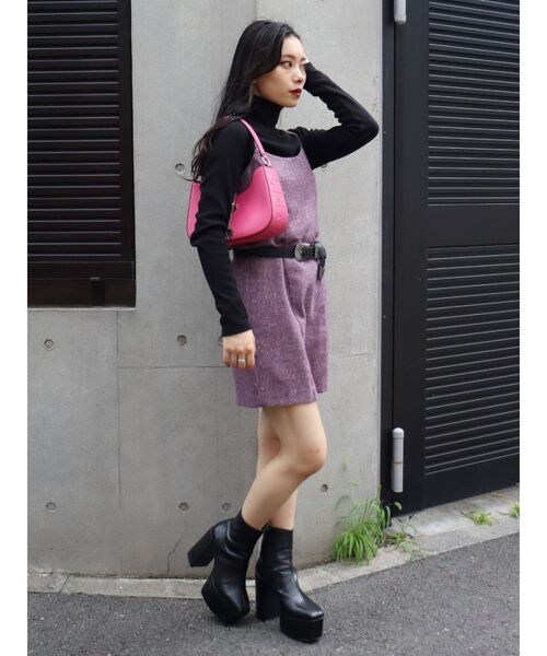 EVRIS（エヴリス）の「ツイードジャンスカ【セットアップ着用可能】（ワンピース・レディース・ブラック/パープル/ブラウン・FREE）」の22枚目の写真