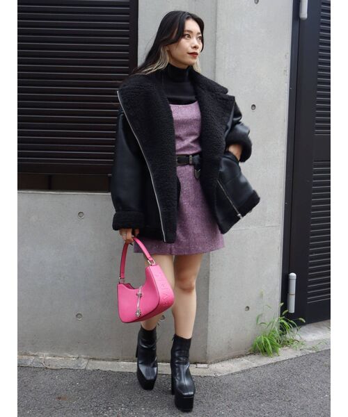 EVRIS（エヴリス）の「ツイードジャンスカ【セットアップ着用可能】（ワンピース・レディース・ブラック/パープル/ブラウン・FREE）」の20枚目の写真