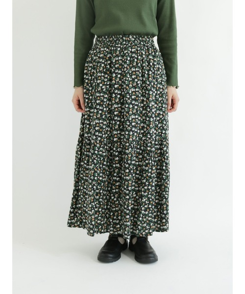 Samansa Mos2（サマンサ モスモス）の「花柄ティアードスカート（スカート・レディース・ベージュ/パープル/チャコールグレー・ﾌﾘ-）」の10枚目の写真