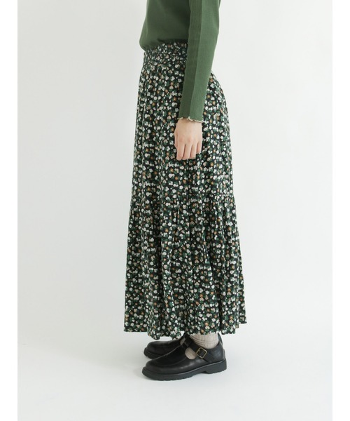 Samansa Mos2（サマンサ モスモス）の「花柄ティアードスカート（スカート・レディース・ベージュ/パープル/チャコールグレー・ﾌﾘ-）」の11枚目の写真