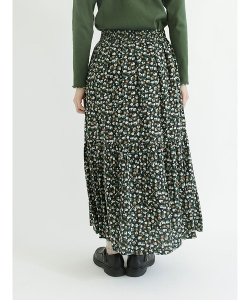 Samansa Mos2（サマンサ モスモス）の「花柄ティアードスカート（スカート・レディース・ベージュ/パープル/チャコールグレー・ﾌﾘ-）」の12枚目の写真