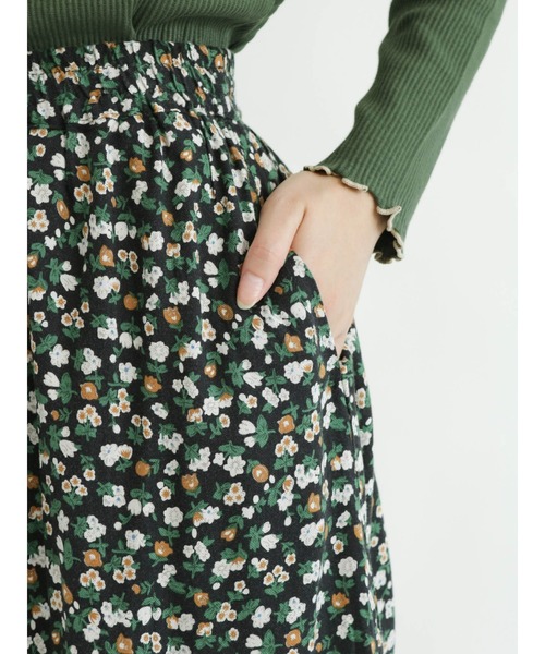 Samansa Mos2（サマンサ モスモス）の「花柄ティアードスカート（スカート・レディース・ベージュ/パープル/チャコールグレー・ﾌﾘ-）」の14枚目の写真