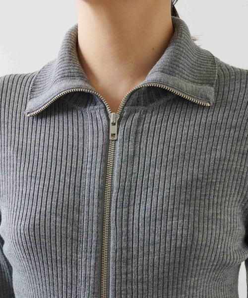 Whim Gazette（ウィムガゼット）の「ZIPニット（ニット/セーター・レディース・ブラック/グレー・FREE）」の18枚目の写真