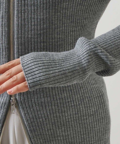 Whim Gazette（ウィムガゼット）の「ZIPニット（ニット/セーター・レディース・ブラック/グレー・FREE）」の14枚目の写真