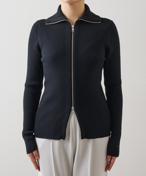 Whim Gazette（ウィムガゼット）の「ZIPニット（ニット/セーター・レディース・ブラック/グレー・FREE）」の17枚目の写真