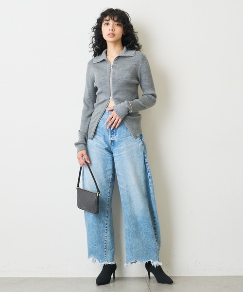 Whim Gazette（ウィムガゼット）の「ZIPニット（ニット/セーター・レディース・ブラック/グレー・FREE）」の15枚目の写真