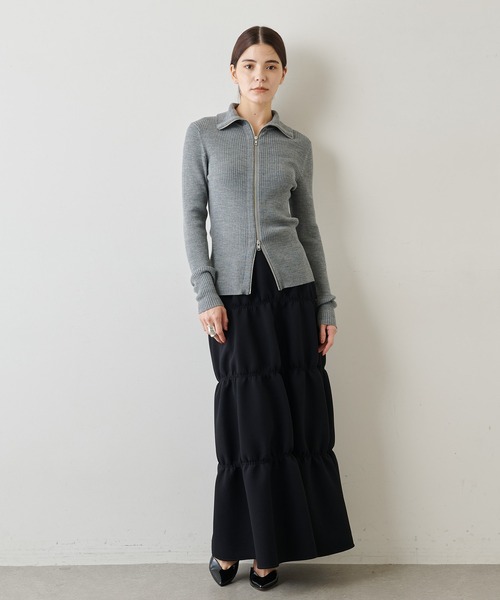 Whim Gazette（ウィムガゼット）の「ZIPニット（ニット/セーター・レディース・ブラック/グレー・FREE）」の12枚目の写真