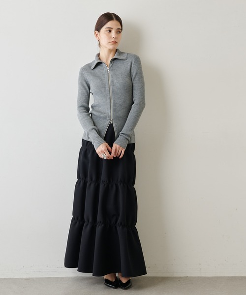 Whim Gazette（ウィムガゼット）の「ZIPニット（ニット/セーター・レディース・ブラック/グレー・FREE）」の8枚目の写真