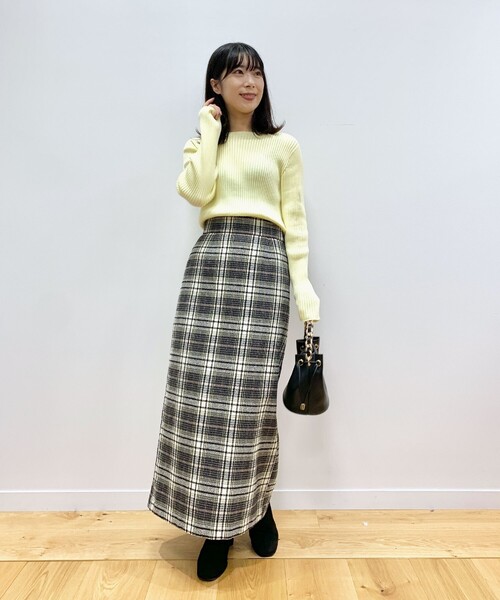 OPAQUE.CLIP(オペークドットクリップ)の「◆カラーチェックタイトスカート(スカート・レディース・パープル系5/ホワイト系その他2/ダークブラウン系1・36/38)」の9枚目の写真