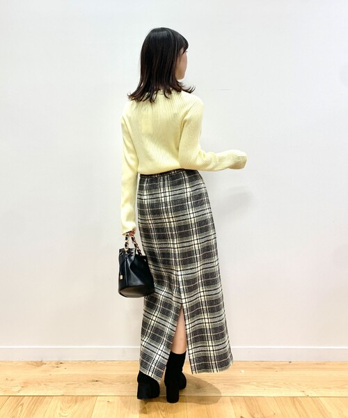 OPAQUE.CLIP(オペークドットクリップ)の「◆カラーチェックタイトスカート(スカート・レディース・パープル系5/ホワイト系その他2/ダークブラウン系1・36/38)」の18枚目の写真