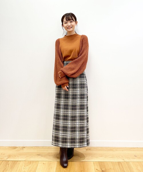 OPAQUE.CLIP(オペークドットクリップ)の「◆カラーチェックタイトスカート(スカート・レディース・パープル系5/ホワイト系その他2/ダークブラウン系1・36/38)」の7枚目の写真