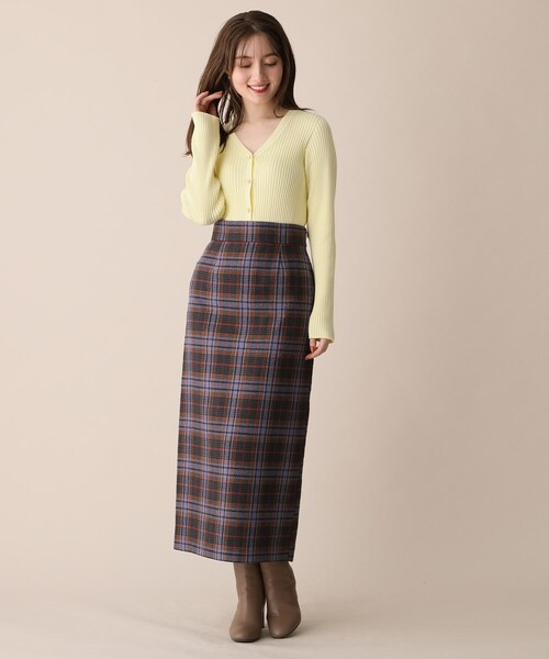 OPAQUE.CLIP(オペークドットクリップ)の「◆カラーチェックタイトスカート(スカート・レディース・パープル系5/ホワイト系その他2/ダークブラウン系1・36/38)」の12枚目の写真