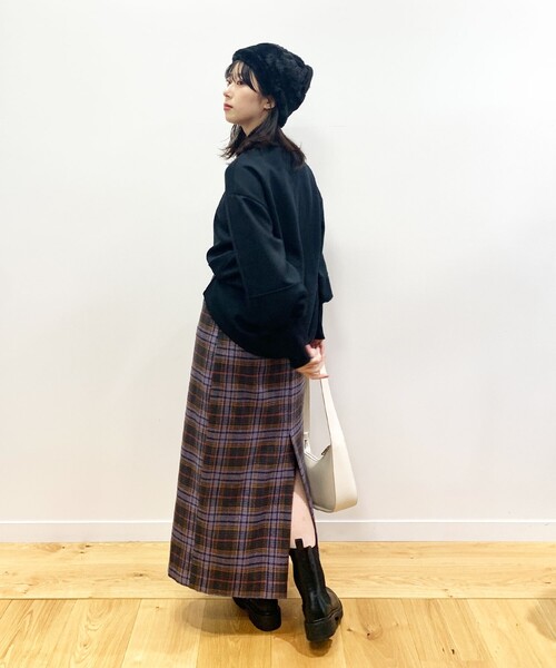 OPAQUE.CLIP(オペークドットクリップ)の「◆カラーチェックタイトスカート(スカート・レディース・パープル系5/ホワイト系その他2/ダークブラウン系1・36/38)」の10枚目の写真