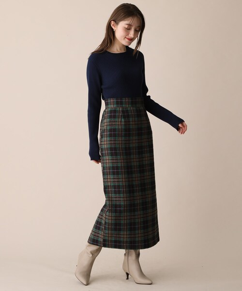 OPAQUE.CLIP(オペークドットクリップ)の「◆カラーチェックタイトスカート(スカート・レディース・パープル系5/ホワイト系その他2/ダークブラウン系1・36/38)」の13枚目の写真