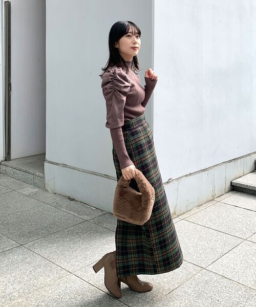 OPAQUE.CLIP(オペークドットクリップ)の「◆カラーチェックタイトスカート(スカート・レディース・パープル系5/ホワイト系その他2/ダークブラウン系1・36/38)」の20枚目の写真