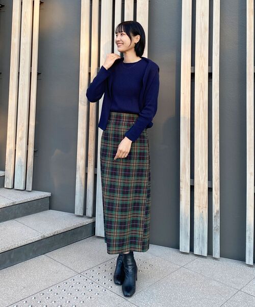 OPAQUE.CLIP(オペークドットクリップ)の「◆カラーチェックタイトスカート(スカート・レディース・パープル系5/ホワイト系その他2/ダークブラウン系1・36/38)」の21枚目の写真