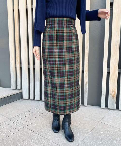 OPAQUE.CLIP(オペークドットクリップ)の「◆カラーチェックタイトスカート(スカート・レディース・パープル系5/ホワイト系その他2/ダークブラウン系1・36/38)」の22枚目の写真