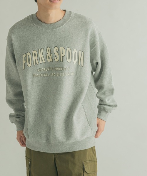 FORK&SPOON（フォークアンドスプーン）の「『ユニセックス』FORK&SPOON　F&Sロゴスウェット（スウェット・メンズ・グレー/ネイビー・4/5）」の2枚目の写真