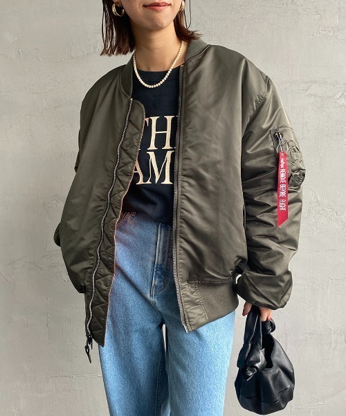 Alpha Industries（アルファインダストリーズ）の「[ALPHA/アルファ] CORE SPEC MA-1 ミリタリージャケット（MA-1・レディース・ブラック/グレー・L）」の6枚目の写真
