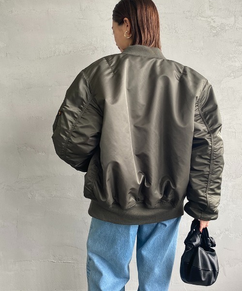 Alpha Industries（アルファインダストリーズ）の「[ALPHA/アルファ] CORE SPEC MA-1 ミリタリージャケット（MA-1・レディース・ブラック/グレー・L）」の8枚目の写真