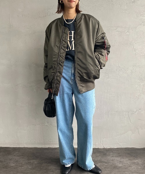 Alpha Industries（アルファインダストリーズ）の「[ALPHA/アルファ] CORE SPEC MA-1 ミリタリージャケット（MA-1・レディース・ブラック/グレー・L）」の12枚目の写真