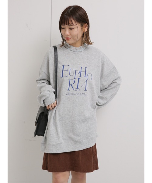 ehka sopo（エヘカソポ）の「ロゴプリントビッグスウェット（スウェット・レディース・グレー/オフホワイト/グリーン・ﾌﾘ-）」の3枚目の写真