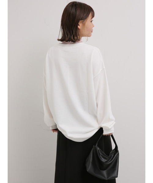 ehka sopo（エヘカソポ）の「ロゴプリントビッグスウェット（スウェット・レディース・グレー/オフホワイト/グリーン・ﾌﾘ-）」の21枚目の写真