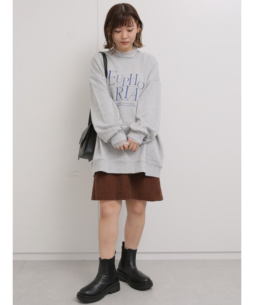 ehka sopo（エヘカソポ）の「ロゴプリントビッグスウェット（スウェット・レディース・グレー/オフホワイト/グリーン・ﾌﾘ-）」の18枚目の写真