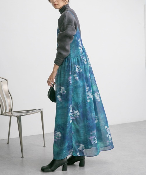 KBF（ケイビーエフ）の「プリントキャミワンピース（ワンピース・レディース・グリーン系その他/ベージュ系その他・ONE）」の12枚目の写真