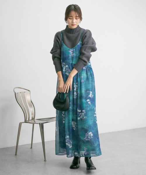 KBF（ケイビーエフ）の「プリントキャミワンピース（ワンピース・レディース・グリーン系その他/ベージュ系その他・ONE）」の14枚目の写真