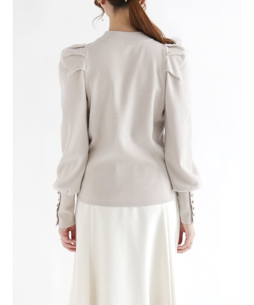 Te chichi（テチチ）の「【貴島明日香コラボ】総針ボリュームスリーブニット（ニット/セーター・レディース・チャコール/イエロー/ベージュ・ﾌﾘ-）」の15枚目の写真