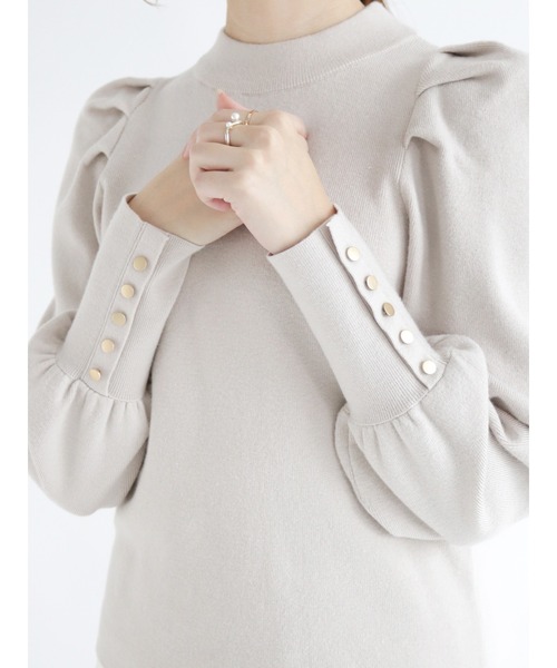 Te chichi（テチチ）の「【貴島明日香コラボ】総針ボリュームスリーブニット（ニット/セーター・レディース・チャコール/イエロー/ベージュ・ﾌﾘ-）」の18枚目の写真