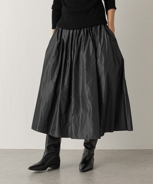 BEARDSLEY(ビアズリー)の「タフタギャザースカート:裏地つき(スカート・レディース・グレー/ブラウン・FREE)」の10枚目の写真