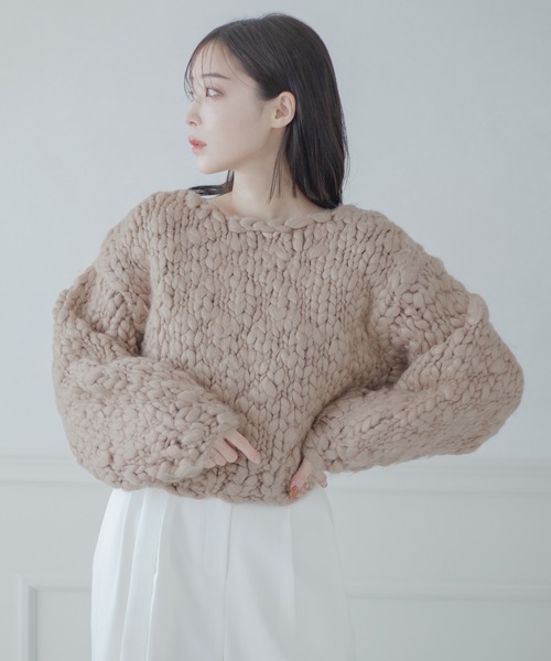 qumerry.（キュメリ）の「スラブヤーンショートプルオーバー