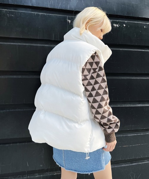 Figments（フィグメンツ）の「エコダウンベスト（ダウンベスト・レディース・カーキ/ブラック/ホワイト・FREE）」の10枚目の写真