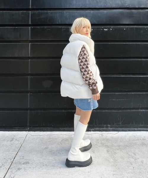 Figments（フィグメンツ）の「エコダウンベスト（ダウンベスト・レディース・カーキ/ブラック/ホワイト・FREE）」の13枚目の写真