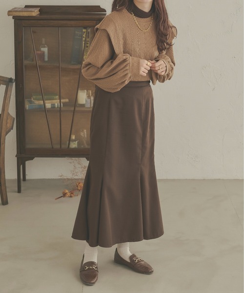 Ambre Neige(アンブルネージュ)の「パフスリーブケーブルカットソー/WEB/EC限定商品(Tシャツ/カットソー・レディース・モカ/アイボリー・FREE)」の8枚目の写真